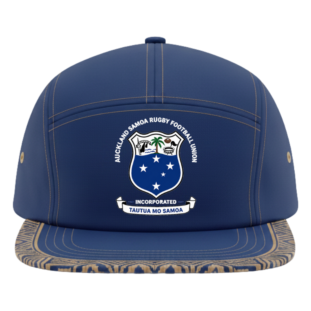 ASRFU Five-Panel Cap, navy and gold